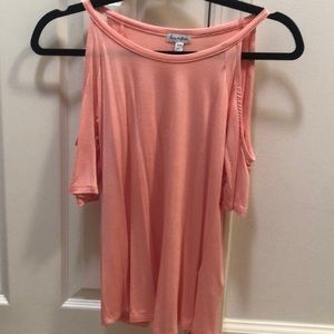 Cute orange cut shoulder top